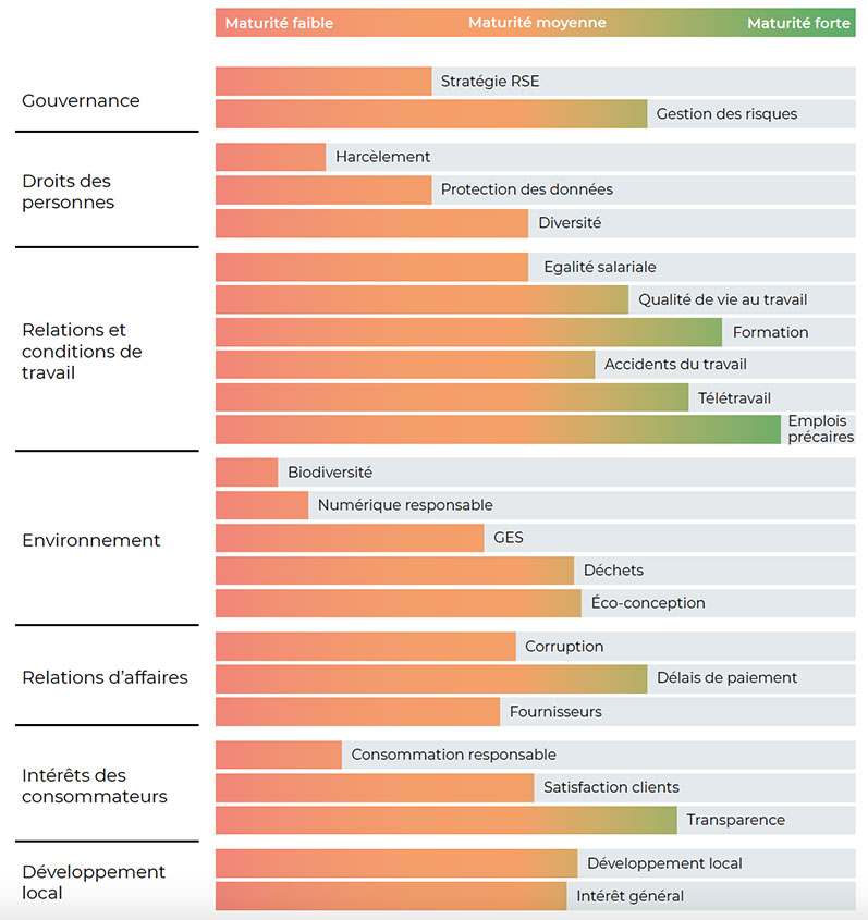 tableau récap de la maturité RSE dans les TPE PME - Goodwill-management